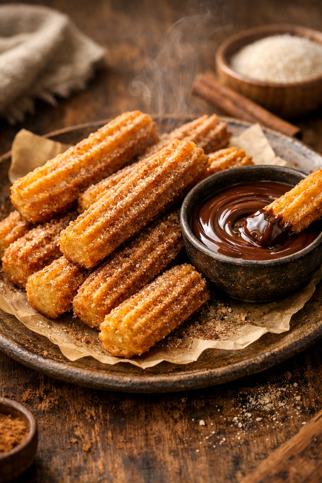 Churros – sprøde spanskrør med sukker og kanel