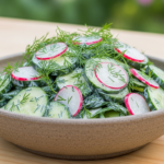 Cremet Agurkesalat med Frisk Dild og Radiser
