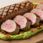 Grillet Svinemørbrad med Cremet Ærtepuré og Sprødstegt Bacon