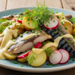 Røget Makrelsalat med Nye Kartofler, Radiser og Rygeostcreme
