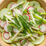 Sprød Kohlrabisalat med Æble, Radiser og Dild-Citron Vinaigrette