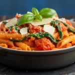 Cremet Tomatpasta med Spinat