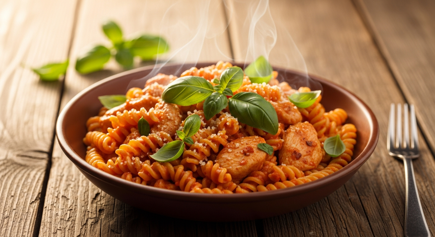 Cremet Tomatpasta med Kylling